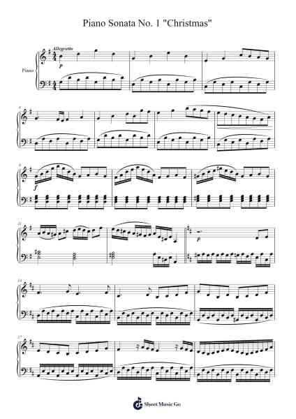 Piano Sonata No. 1 "Christmas" Sheet Music by Alexander Pavlenkov-Arr.Juddprice Maudrwood