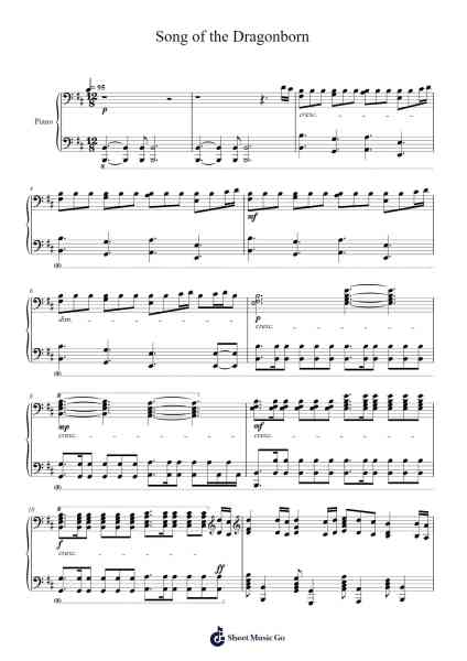 Song of the Dragonborn Sheet Music by Jeremy Soule-Arr.Cropenn Brighted