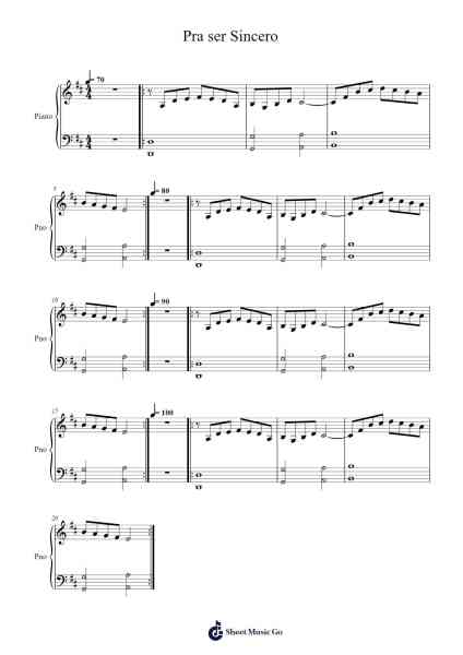Pra ser Sincero Sheet Music by undefined-Arr.Steinter Rooridge