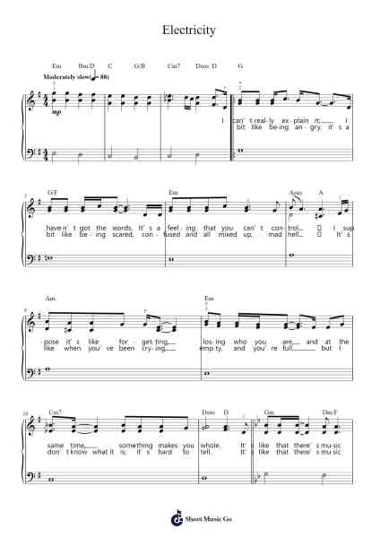 Electricity Sheet Music by Elton John-Arr.Kimbach Bloornorth