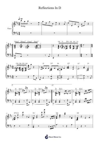Reflections In D Sheet Music by Duke Ellington-Arr.Saulnick Huddon
