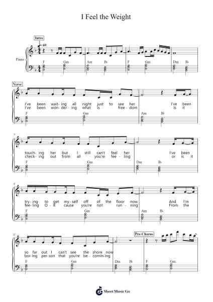 I Feel the Weight Sheet Music by Miike Snow-Arr.Norgiles