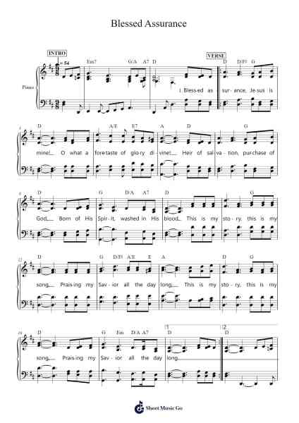 Blessed Assurance Sheet Music by Phoebe P. Knapp-Arr.Elroygale Whvan