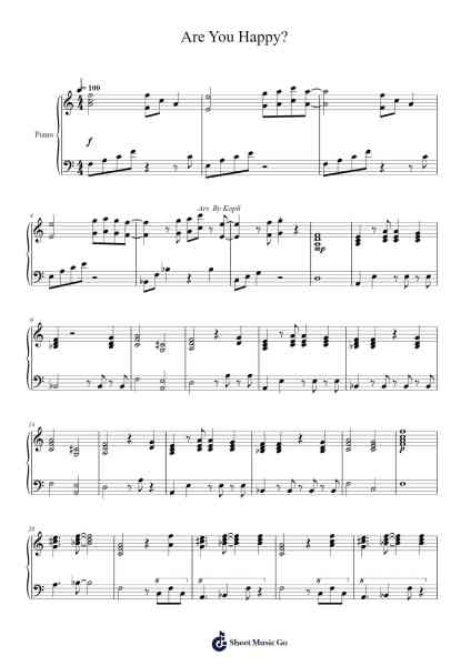 Are You Happy? Sheet Music by Bo Burnham-Arr.Nanholt Walkchi