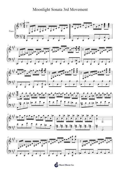 Moonlight Sonata 3rd Movement Sheet Music by Ludwig van Beethoven-Arr.Stanwylde