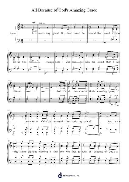All Because of God's Amazing Grace 乐谱由 Stephen R. Adams - 编曲 Croftsdwight Rhyspiers