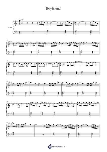 Boyfriend Sheet Music by Selena Gomez-Arr.Vefrank Graseph