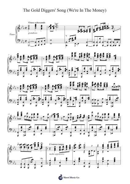 The Gold Diggers' Song (We're In The Money) Sheet Music by Harry Warren-Arr.Benga
