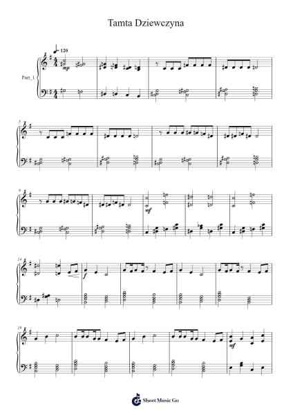 Tamta Dziewczyna Sheet Music by undefined-Arr.Dukegan Leighfaithe