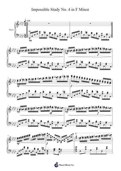 Impossible Study No. 4 in F Minor Sheet Music by Nickver-Arr.Whittrine Pruham