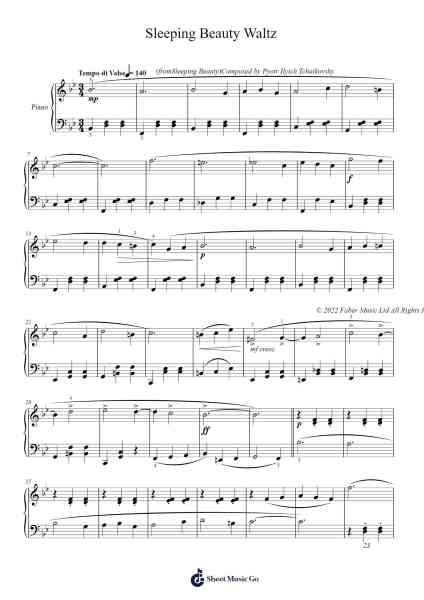 The Sleeping Beauty, Op. 66: Waltz Sheet Music by Pyotr Ilyich Tchaikovsky-Arr.Shirvien