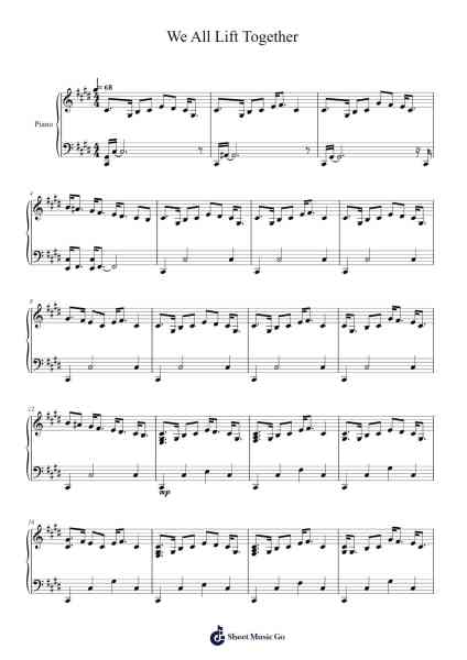 We All Lift Together Ноты для фортепиано от Keith Power-Arr.Gembur