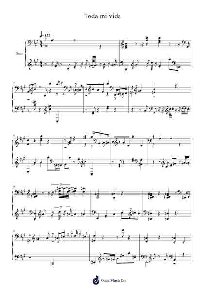 Toda mi vida Sheet Music by Aníbal Troilo-Arr.Joejosh Demptout