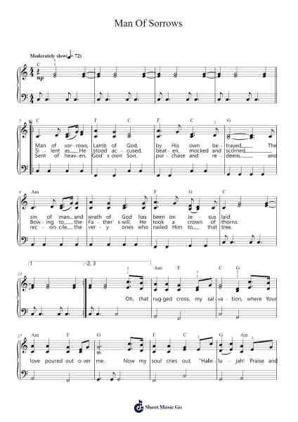 Man Of Sorrows Sheet Music by Hillsong/BROOKE LIGERTWOOD/MATT CROCKER-Arr.Fastjean