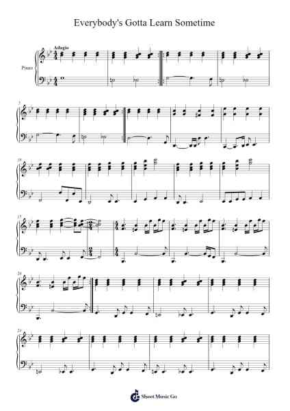 Everybody's Gotta Learn Sometime Sheet Music by undefined-Arr.Taysnow Churniel
