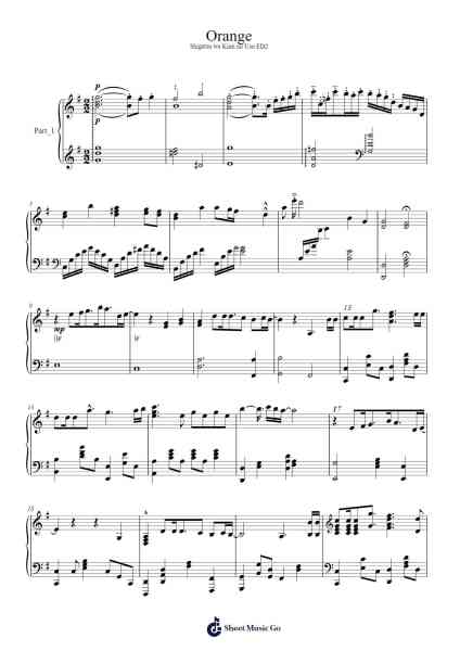 Orange Sheet Music by Satori Shiraishi-Arr.Walshses