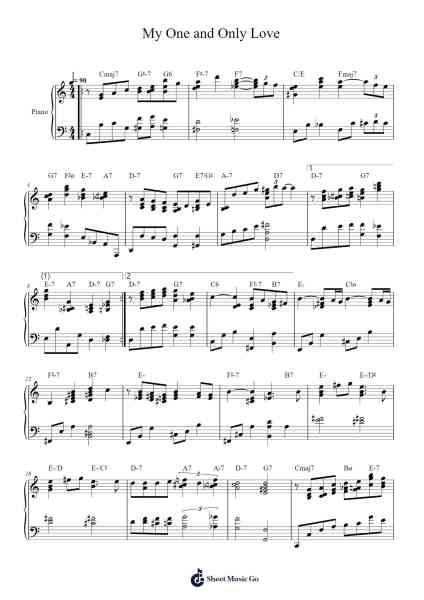 My One and Only Love Sheet Music by Guy Wood-Arr.Hodhill
