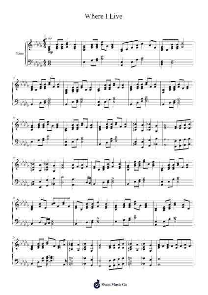 Where I Live Sheet Music by Woodkid-Arr.Brosaul