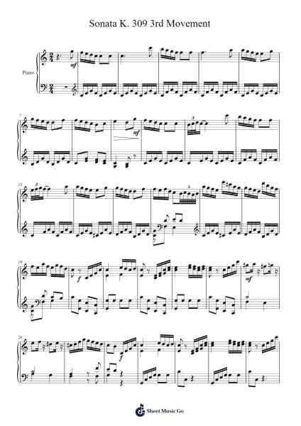 Piano Sonata No. 7 in C Major, K. 309: III. Allegro Sheet Music by Wolfgang Amadeus Mozart-Arr.Louiste