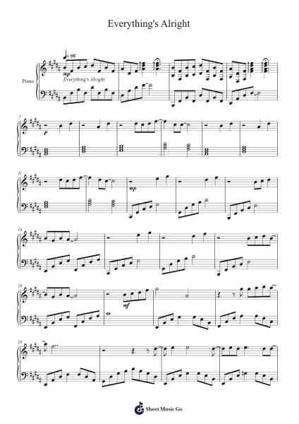 Everything's Alright Sheet Music by Laura Shigihara-Arr.Ruthives Sibylxy