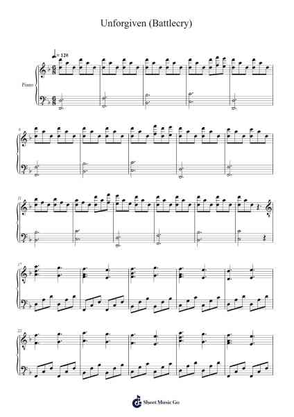 Unforgiven (Battlecry) Sheet Music by Two Steps From Hell-Arr.Noelje