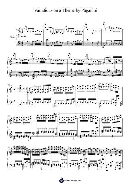 Variations on a Theme by Paganini, Op. 35: Book I Sheet Music by Johannes Brahms-Arr.Raycius Dallouie