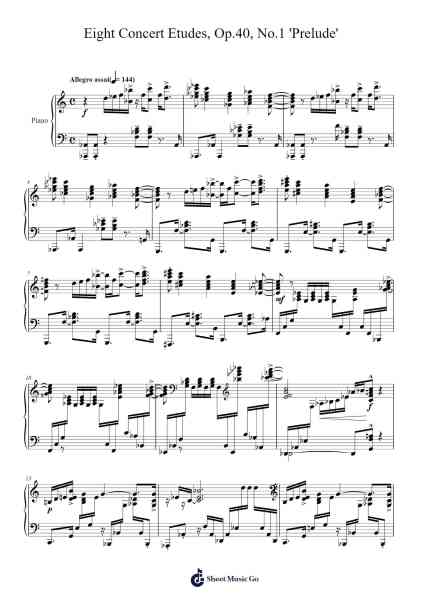 Eight Concert Etudes, Op.40, No.1 'Prelude' Sheet Music by Nikolai Kapustin-Arr.Rodblair