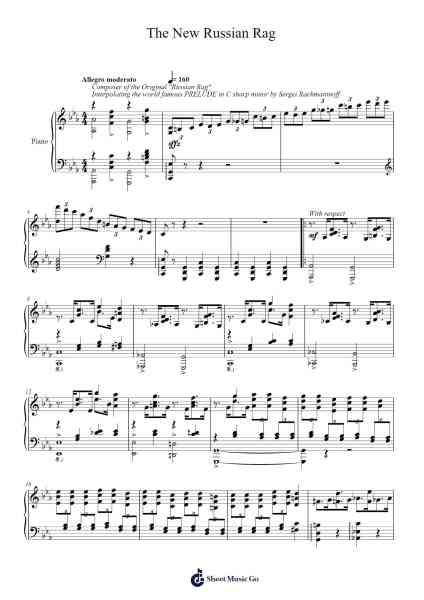 The New Russian Rag Sheet Music by George L. Cobb-Arr.Yedle Adelo