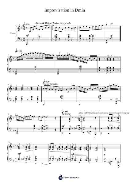 Improvisation in Dmin Sheet Music by undefined-Arr.Duntrick
