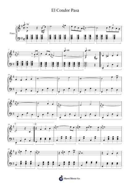 El Condor Pasa Sheet Music by undefined-Arr.Bellper Cowcolm
