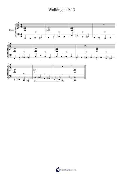 Walking at 9.13 Sheet Music by PianoEasy-Arr.Corsay Parhys