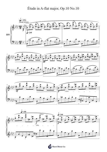 Étude in A-flat Major, Op. 10 No. 10 Sheet Music by Frédéric Chopin-Arr.Mccan