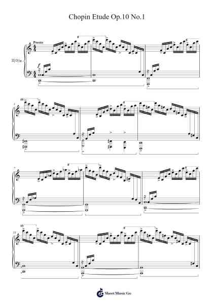 Chopin Etude Op.10 No.1 Musica per pianoforte di Frédéric François Chopin - Arr.Nonings Baclair