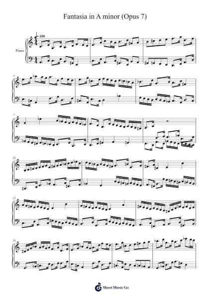 Fantasia in A Minor, Op. 7 Sheet Music by Daitrid Piersliam-Arr.Shellay