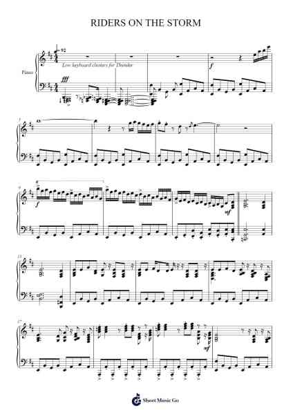 RIDERS ON THE STORM Sheet Music by The Doors-Arr.Herkyle