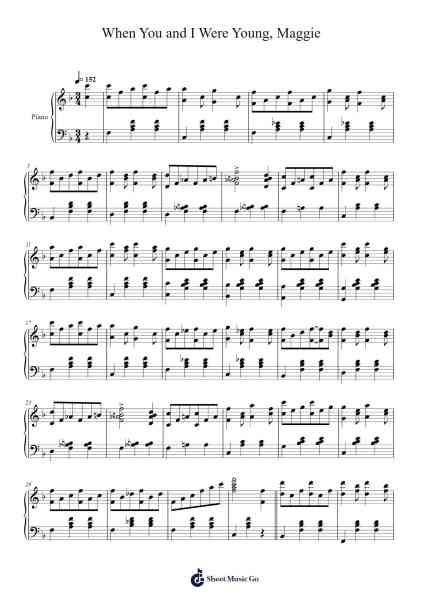When You and I Were Young, Maggie (Song) Sheet Music by AXEL CHRISTENSEN-Arr.Campbriel