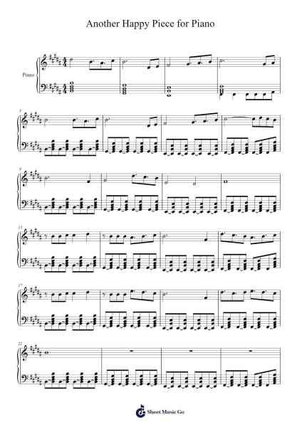 Another Happy Piece for Piano =D Sheet Music by Ethan Shewchuk-Arr.Cherlian Zimreed