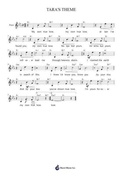 TARA'S THEME Sheet Music by Max Steiner-Arr.Chaupenn Mattkay