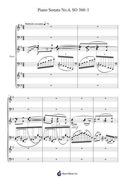 Piano Sonata No.4, SO 360: I Sheet Music by Leo Ornstein-Arr.Jusmens