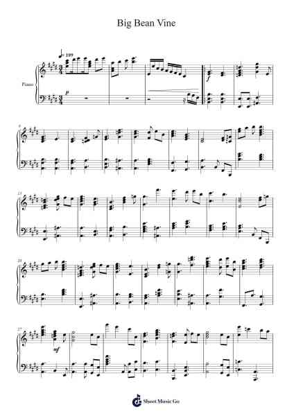 Kirby's Epic Yarn - Big Bean Vine Sheet Music by Tomoya Tomita-Arr.Mollpag