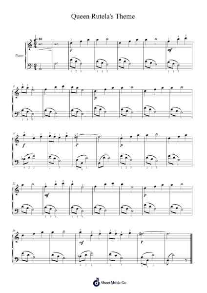 Queen Rutela's Theme Sheet Music by Koji Kondo-Arr.Felgrace