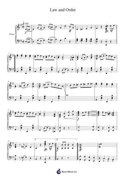 Law and Order (1916) Sheet Music by George L. Cobb-Arr.Larfox Efquinn
