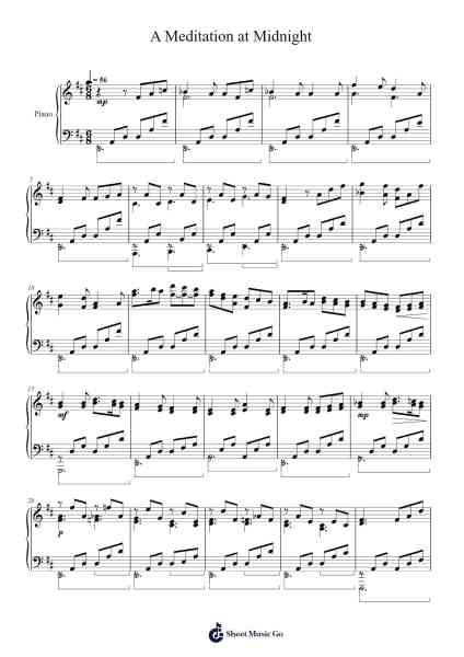 A Meditation at Midnight Sheet Music by Christophermichael2-Arr.Milllas