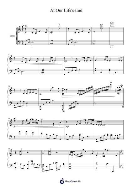 At Our Life's End Sheet Music by Yasunori Mitsuda-Arr.Jonesrhys
