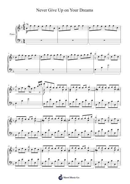 Never Give Up On Your Dreams Sheet Music by Two Steps From Hell-Arr.Louieby