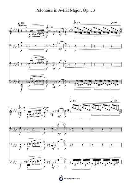 Polonaise in A-flat Major, Op. 53 Sheet Music by -Arr.Virbell