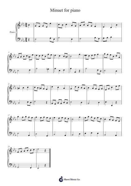 Minuet for piano Sheet Music by Mike Kennedy-Arr.Vicvey Cotge