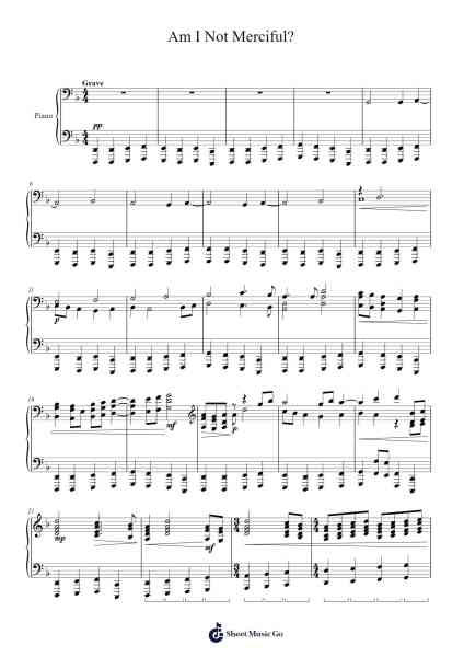 Am I Not Merciful? Sheet Music by Hans Zimmer-Arr.Bulgy Boylebaird