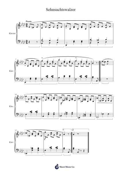 Sehnsuchtswalzer Sheet Music by Franz Schubert-Arr.Hilye