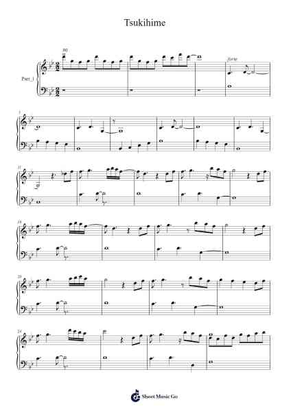 Tsukihime Sheet Music by KATE-Arr.Chrisboyd Crosean